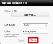 Screenshot of the Upload Captain File dialogue box with the Save button selected