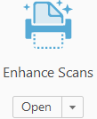 Enhance Scans Icon in PDF document with drop down menu option.