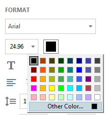 Drop down menu from coloring changing options. Other color option selection