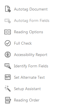 Accessibility tool bar on right side