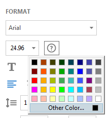 Drop down menu of colors from color square