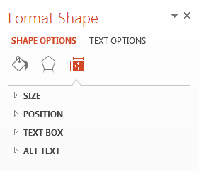 Format Shape side bar