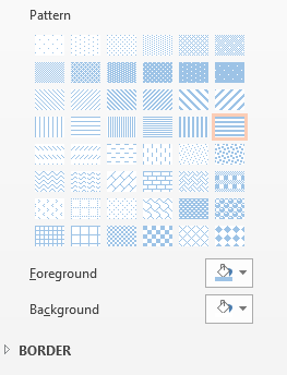 Various Pattern options displayed in thumbnails